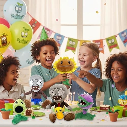 Dyharnsty 6pcs Plants and Zombies Plush vs Toys Sets PVZ Plush Stuffed Toys Soft Figure Doll Great Birthday Gifts for kids thumbnail 2