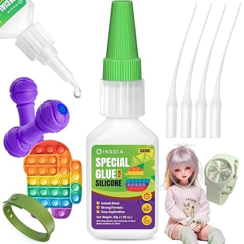 Silicone Glue, 20g Clear Super Glue for Silicone Repair Quick Fix Silicones Adhesive Heavy Duty Strong Crazy Instant Glue for Bonding Model, Toys, TPR, TPU, DIY Crafts and More - Image 1