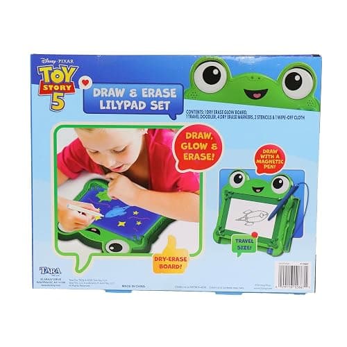 Disney Pixar Toy Story 5 Draw & Erase Lilypad Set - Frog Dry-Erase Glow Board & Travel Magnetic Pen Board, Create Art, Stencils & Markers, Kids 3+ thumbnail 5
