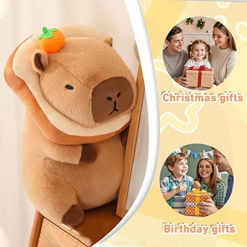 Acgtrick Cute Capybara Plush Soft Capybara Stuffed Animal with Bread Kawaii Capybara plushie with Orange Capybara Plush Toys Hugging Gifts for Kids Girls Boys 12 inch thumbnail 7