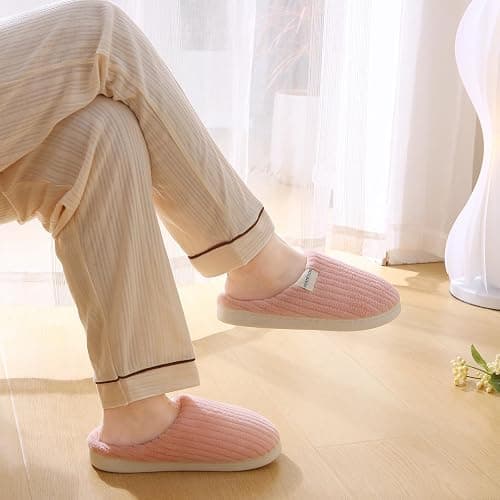 HUXMEYSON Womens Slippers Fuzzy House Slippers, Cozy Slippers for Women Indoor Fluffy Outdoor Slippers with Anti-Skid Sole thumbnail 6
