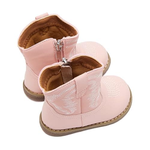BMCiTYBM Baby Cowboy Cowgirl Boots Infant Western Boots Toddler Boys Girls Round Toe Riding Mid Calf Boots All Seasons for 6 9 12 18 24 Months thumbnail 7