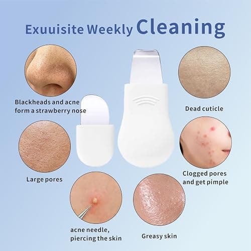 REVEX Nose Blackhead Remover Tool Set,Blackhead Scraper Tool,2Pcs Pore Cleaning Brush, Face Scrubber Skin Spatula, Pore Scrubber for Deep Cleansing,Face Exfoliator Scrubber for Women Men. (White) thumbnail 3