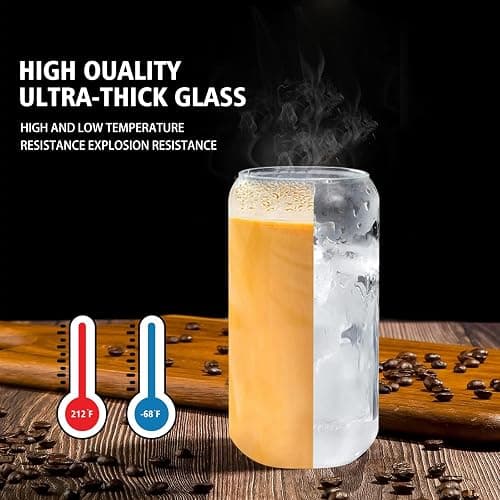 DAMCONME Iced Matcha Cup with Lid and Straw, 16 oz Reusable Glass Tumbler with Bamboo Lid, White Silicone Sleeve and Cleaning Brush, for Iced Matcha Lattes and Cold Brew thumbnail 5