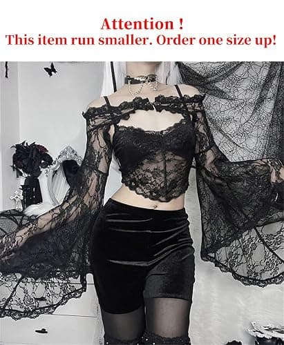 Punk Shrug for Women or Teen Girls Gothic Goth Crop Top thumbnail 2