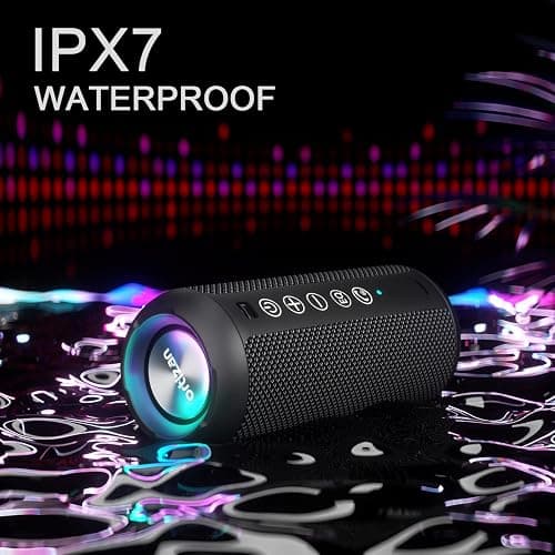 Ortizan Portable Bluetooth Speaker x Stocking Stuffers: IPX7 Waterproof, Wireless, Big Sound, Deep Bass, Dual Pairing, 30H Playtime, White Elephant Gift for Adults Men Women Teen Boys Girls (Black) thumbnail 7