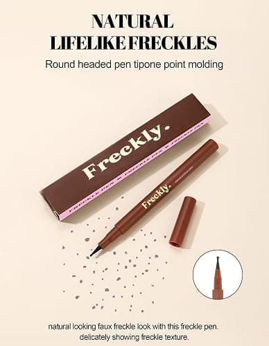 Erinde 2PCS Freckle Pen, Faux Freckle Stamp Waterproof, Fake Face Freckles Stain Makeup, Long Lasting Quick Dry Freckle Maker, Natural Lifelike Soft Dot Freck Pen, 02 Natural Coffee thumbnail 4