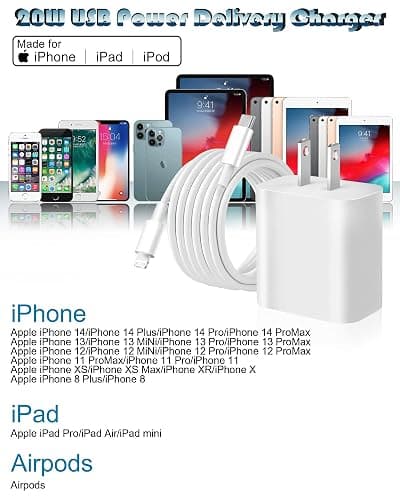 iPhone Fast Charger,Apple Charger Super Quick iPhone Charger Fast Charging,2Pack 10FT Long Type-C to Lightning Cable Cord USB C Wall Charger Block Adapter for iPhone 14 13 12 11/13Pro Max/12Mini/XS/XR thumbnail 4