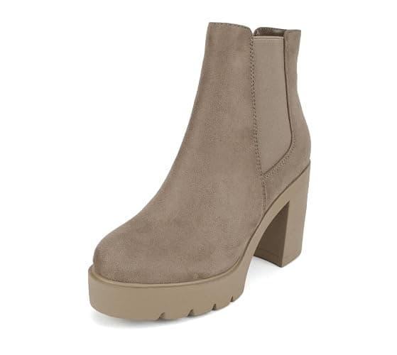 Soda EDITOR ~ Women Lug Sole High Heel Chelsea Fashion Ankle Boot w/Double Elastic Gore thumbnail 2