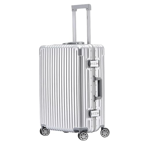 Flight Knight Premium Travel Suitcase - 8 Spinner Wheels - Built-in Side Lock Lightweight Aluminium Frame, ABS Hard Shell Carry on Check in Luggage Highly Durable - Approved for Over 100 Airlines - Image 1