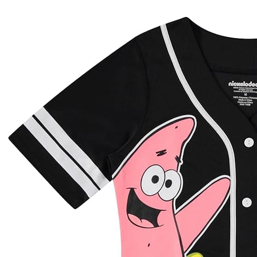 SpongeBob SquarePants Ladies Baseball Jersey - Spongebob, Mr Krabs, Squidward, Patrick - Mesh Button Down Baseball Jersey thumbnail 3