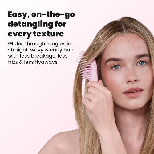 Tangle Teezer Ultimate Detangler Brush, Eliminates Knots & Reduces Breakage, Travel-Size Mini Hair Brush for Straight to Wavy Hair Types, Millennial Pink thumbnail 7