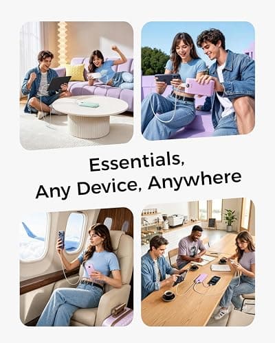 VEGER Portable Charger for iPhone, Power Bank Built in Cables and Wall Plug | 10000mAh,Ultra Slim&Compact,5 Outputs,LED Display,Power Bank for iPhone,Samsung,Travel Essentials for Camping Cruise Business thumbnail 8