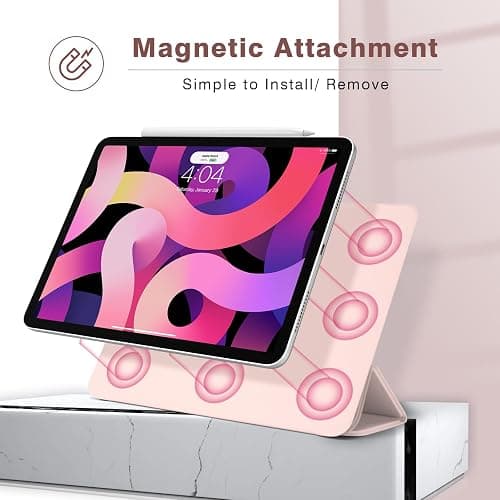 Dwopar for iPad Air 7/6/5/4 Magnetic Case, Slim Smart Folio for Air 5th/4th Generation 10.9 Inch 2022/2020 Model, Trifold Stand Case for iPad Air 11 inch M3/M2 2025/2024, Auto Sleep/Wake (Pink) thumbnail 3