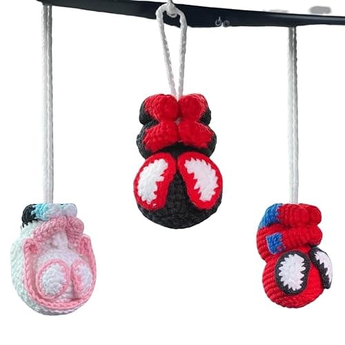Crochet Spider Hanging Ornament, Cute Hero Rearview Mirror Decoration, Handmade Spider Amigurumi Plush, Car Charm Gift for Him or Her, Funny Car Accessory - Image 1