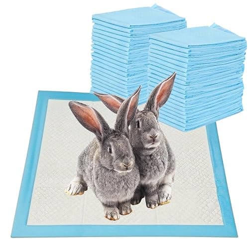 Fhiny 50 PCS Rabbit Pee Pads 18" x 24" Thicken Bunny Pee Pads Disposable Super Absorbent and Leak-Proof Potty Pad for Puppy Cats Guinea Pigs Chinchillas and Other Small Animals - Image 1
