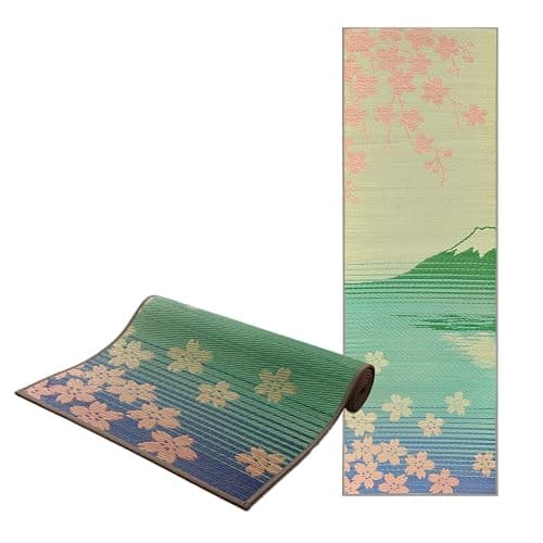 FULI Japanese Tatami Yoga Mat, Igusa Mat, Non-Slip Exercise & Fitness Mat for Pilates & Floor Workouts, Made in Japan, 1/4 in Thick, Sakura Fuji - Image 1