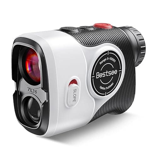 Bestsee Golf Laser Rangefinder with Slope, 1500Y Range Finder, 0.3s Flagpole Locking Vibration, 7X Magnification, Magnet Stripe, 85% Transmission Lens for Golfing/Hunting, Golf Accessories for Men