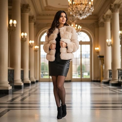 ZhuiKun Women's Faux Fur Coat Short Artificial Fur Overcoat Solid Thick Outerwear Shaggy Parka Cardigan Jacket thumbnail 3