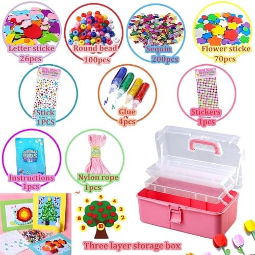 zycBernoi 3000+ Pcs Arts and Crafts Supplies for Kids - Kids Craft kit for Boys & Girls - Craft Box Gift for Ages 4-6, 6-8, 8-12 thumbnail 3