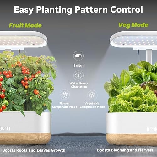 inbloom Hydroponics Growing System 12 Pods, Indoor Herb Garden with LEDs Full-Spectrum Plant Grow Light, Water Shortage Alarm, Automatic Timer, Height Adjustable,Gardening Gifts for Women, White thumbnail 4