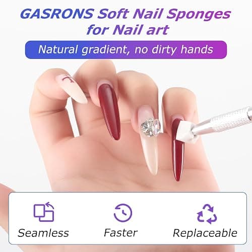 GASRONS Soft Nail Sponges（150PCS）, Reusable Nail sponges,Nail DIY sponges, Nail Art sponges, 1PCS Grabbing Pen and Nail Brush Professional Accessories Manicure Salon Supplies thumbnail 4