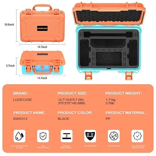 Hard Carrying Case for Nintendo Switch 2 - Waterproof All In One Deluxe Cases for Gaming Enthusiasts, Travel Case for Nintendoo Switch 2 Console, Pro Controller, Dock & Other Accessories: Home Storage thumbnail 3