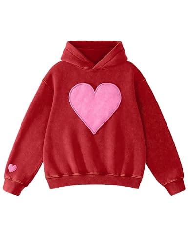 FAIABLE Hoodies for Women Heart Patch Couples Hoodies Sweatshirts Heavyweight Heart Hoodie 2026 Valentines Day hoodies Women - Image 1