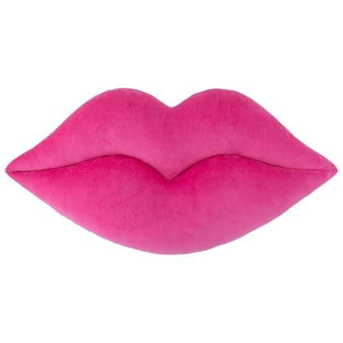 KINGROSE 3D Lip Throw Pillow Cute Decorative Pillows Soft Cushion for Sofa Couch Bed Home Decor Girls 11 x 18 Inches Rose Red - Image 1