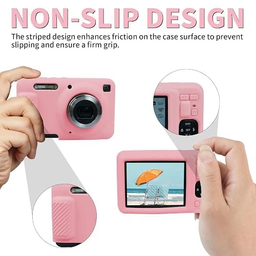 Easy Hood Camera Case for Kodak PIXPRO FZ55, Soft Silicone Cover Anti-Scratch Slim Fit FZ55 DSLR Camera Sleeve Body Skin Travel Protective Case, Pink thumbnail 5