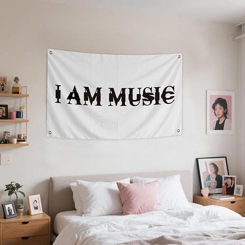 I Am Music Flag 3x5 Ft Funny Rapper Wall Banner, Motivational Quote Flag for Indoor Room College Dorm Hanging Decor thumbnail 5