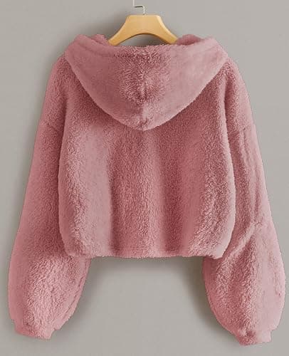 GAMISOTE Kids Girl's Fuzzy Hoodies Warm Loose Button Down Pullover Sherpa Jacket Top thumbnail 2