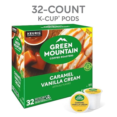 Green Mountain Coffee Roasters Caramel Vanilla Cream, Single-Serve Keurig K-Cup Pods, Flavored Light Roast Coffee Pods, 32 Count thumbnail 3