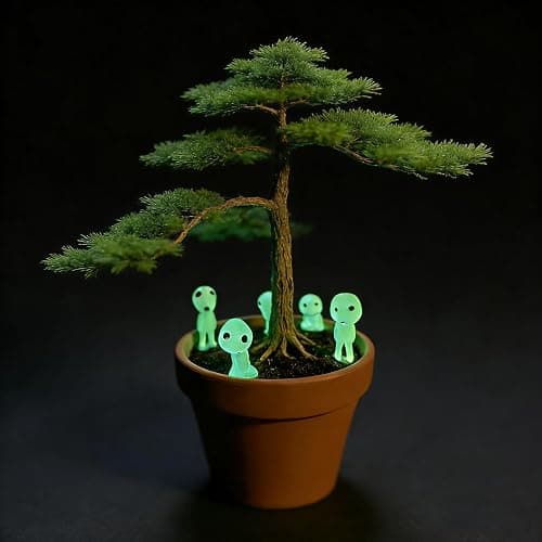 Ponjowl 5 Pcs Luminous Tree Elves Spirit Gardening Potted Decoration Micro Landscape Figures Ornament Fluorescent Green thumbnail 2