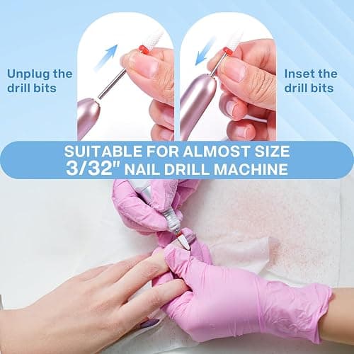 MAQUITA 13 Nagelfräser Aufsätze, 3 Stück Wolframkarbid Nagelfräser Bits + 3 Stück Keramik Nagelfräser Bits Professioneller Fräser Bits Entfernen Gel Acryl Nagelhaut thumbnail 4