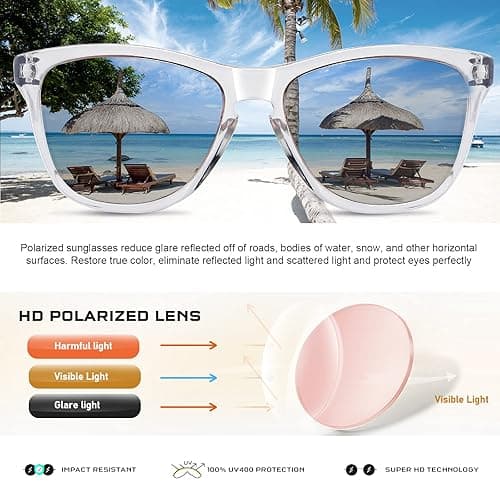 DANAMY Sunglasses Womens Polarized Sunglasses for Women Trendy Designer Mirrored UV400 Protection Sun Glasses - A-leopard+brown+pink thumbnail 5