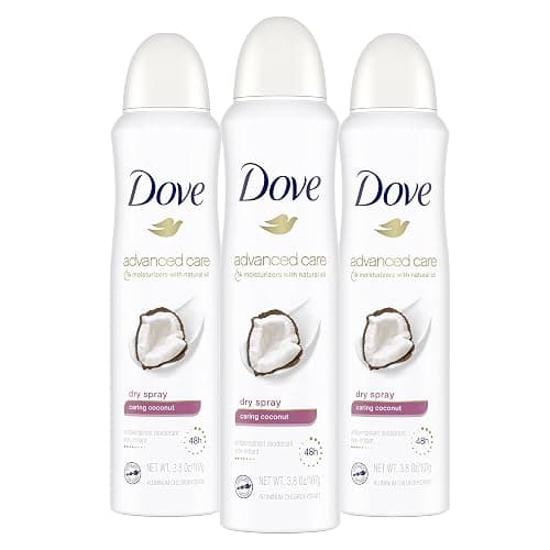 Dove Advanced Care Dry Spray Antiperspirant Deodorant Caring Coconut 3 Count For Women With 48 Hour Protection Soft And Comfortable Underarms 3.8 oz - Image 1