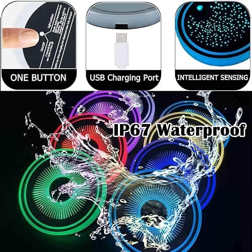 2PCS LED Car Cup Holder Lights, Light up Car Coasters for Cup Holders | 7 Colors Changing USB Charging Mat Waterproof Cup Pad, Car Gifts for Men & Women thumbnail 6