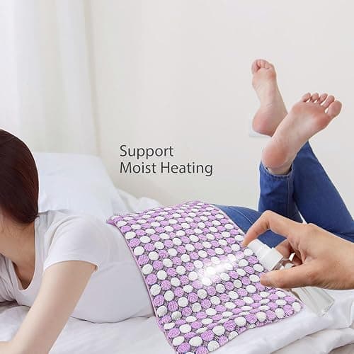 Pasonio Full Weighted Electric Heating Pad for Back Pain, Cramps, Relief - Auto Shut Off - 2.3lb Heat Pad with Moist & Dry Heat Therapy Options - Hot Heated Pad - (XL 12"x24") - PYQ0Z thumbnail 9