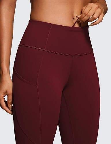 CRZ YOGA Women's Naked Feeling Workout Leggings 25 Inches - High Waisted Yoga Pants with Side Pockets Running Tights thumbnail 3
