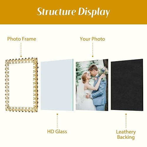 Synovana Gold Bee Picture Frame for 4x6 Photos – Elegant Decorative Bumble Bee Photo Frame Accents – Thoughtful Gift for Her Wedding Anniversary or Nature-Inspired Home Décor thumbnail 8