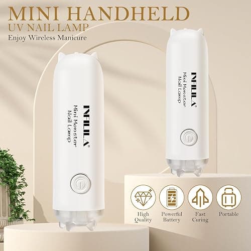 NXJ INFILILA Mini UV Light for Gel Nails, 3W Handheld Mini UV Nail Lamp for Woman Home Salon DIY Portable Flash Cure Lamp Outside Fast Drying thumbnail 2