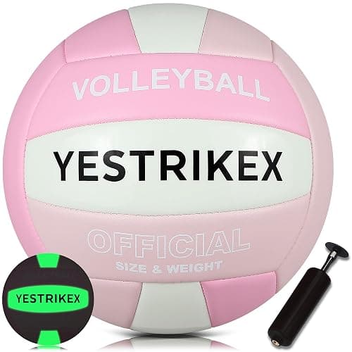 YeStrikeX Official Size 5 Glow in The Dark Volleyball, Fluorescent Light Night Volleyball Soft Indoor Outdoor Volleyball Gift Luminous Night Light Ball for Game Gym Training Beach Play with Pump Kit thumbnail 2