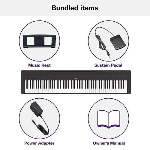 YAMAHA P71 88-Key Weighted Action Digital Piano with Sustain Pedal and Power Supply (Amazon-Exclusive) - P71 - Black - Digital Piano thumbnail 5