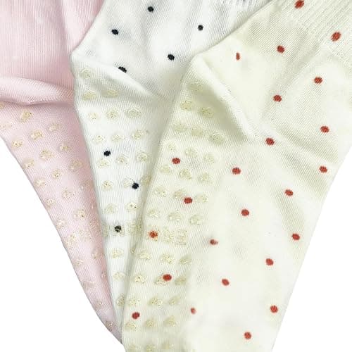 Cute Polka Dot Yoga Socks for Women (3 Pairs) – Fits US Sizes 5-9 – Perfect forYoga, Pilates, Barre, and Dance thumbnail 7