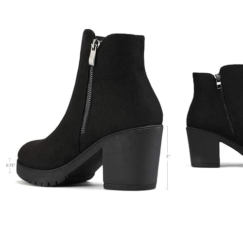 DREAM PAIRS Women's Ankle Boots Chunky Heel Platform Fall Heeled Short Booties Shoes thumbnail 5