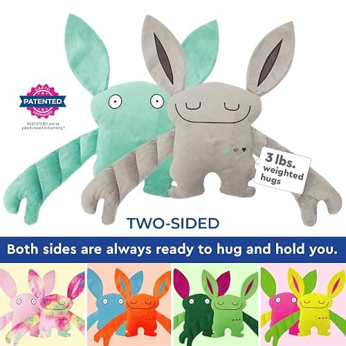 Bumpas Weighted Plush Toy – Machine Washable Calming Stuffed Animal for Kids – Arms and Body are Weighted to Give a Realistic Hug – Soft Companion for Playtime, Naptime & Travel (Shuggy) thumbnail 4
