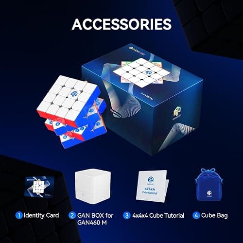 GAN 460 M V2, 4x4 Speed Cube Magnetic Speedcube Dual-Layer Structures Puzzle Omni-Magnetic Architecture 160 Magnets Fidget Toy for Kids Adults, UV Version thumbnail 9