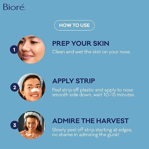 Bioré Original Blackhead Remover Strips, Deep Cleansing Nose Strips With Instant Pore Unclogging, Features C-Bond Technology, Oil-Free, Non-Comedogenic Use, 14 Count thumbnail 12
