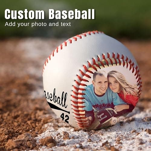 Personalized Baseball with Photo, Custom Text Leather Baseball, Customizable Commemorative Display Ball, Father's Day Valentine's Day or Retirement Gift, for Coach Players thumbnail 2